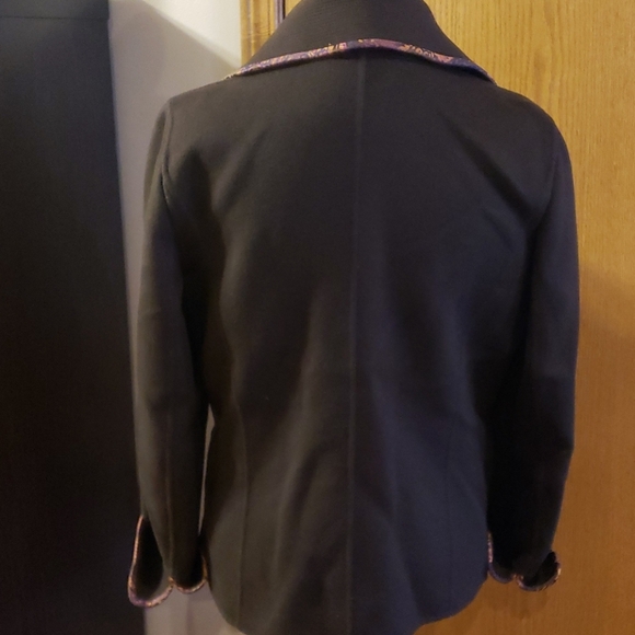 Linda allard ellen tracy brown wool silk trim coat - Picture 4 of 7